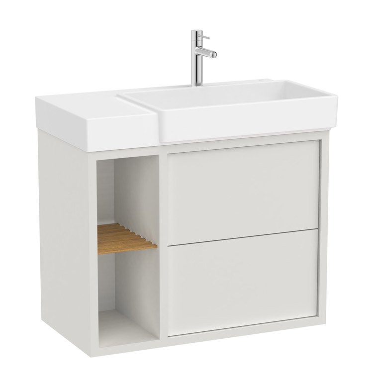 Roca Tura Zestaw szafka z umywalką UNIK wersja prawa 80 cm biały mat (A852027558)